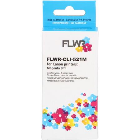 FLWR - Inktcartridge / CLI-521M Magenta - Geschikt voor Canon