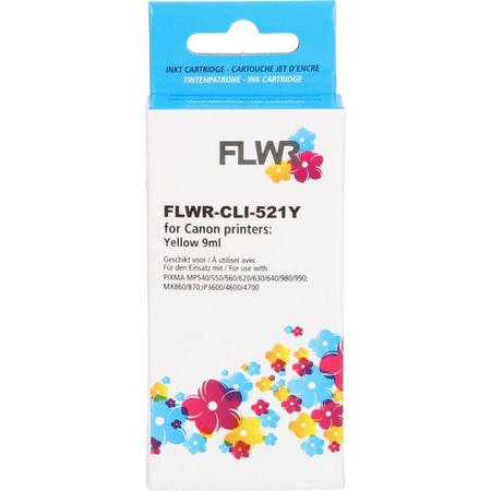FLWR - Inktcartridge / CLI-521Y / Geel - geschikt voor Canon