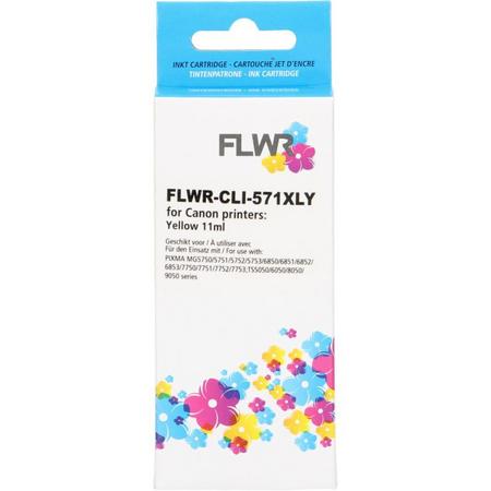 FLWR - Inktcartridge / CLI-571XL Geel - Geschikt voor Canon