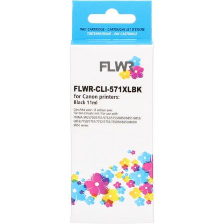 FLWR - Inktcartridge / CLI-571XLBK Zwart - Geschikt voor Canon
