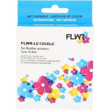 FLWR - Inktcartridge / LC-125XLC Cyaan - Geschikt voor Brother