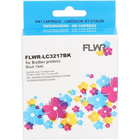 FLWR - Inktcartridge / LC-3217BK zwart - geschikt voor Brother