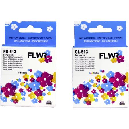 FLWR - Inktcartridge / PG-512 / CL-513 2-pack - geschikt voor Canon