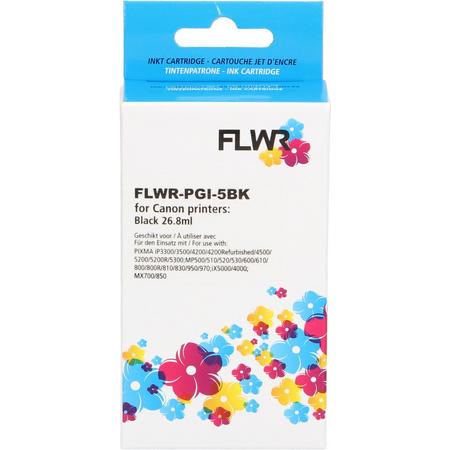 FLWR - Inktcartridge / PGI-5BK / Zwart - geschikt voor Canon