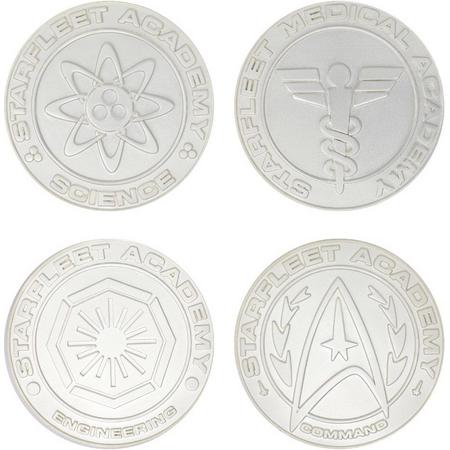 Star Trek Set of 4 Starfleet Division Medallions - Limited Edition to 1966 worldwide (silver plated)