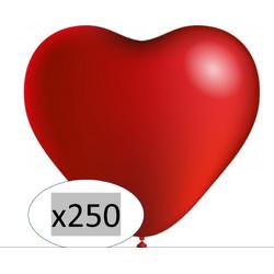Rode Hartjes Ballonnen - 250 stuks - 25cm - Hartjes - Hartje - Ballon - Balonnen - Versiering - Verassing - Valentijn - Kraam cadeau - Babyshower - Bruiloft