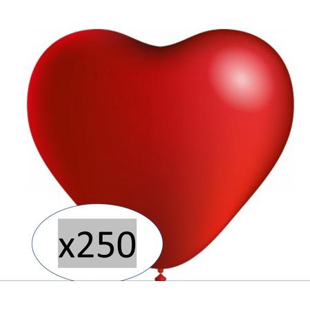 Rode Hartjes Ballonnen - 250 stuks - 25cm - Hartjes - Hartje - Ballon - Balonnen - Versiering - Verassing - Valentijn - Kraam cadeau - Babyshower - Bruiloft