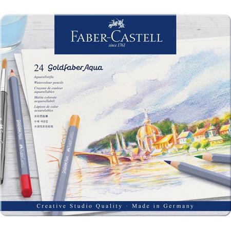 Aquarelkleurpotlood Faber-Castell Goldfaber Aqua etui 24 stuks