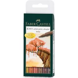 Faber Castell 6 Pitt artist pens brush terra