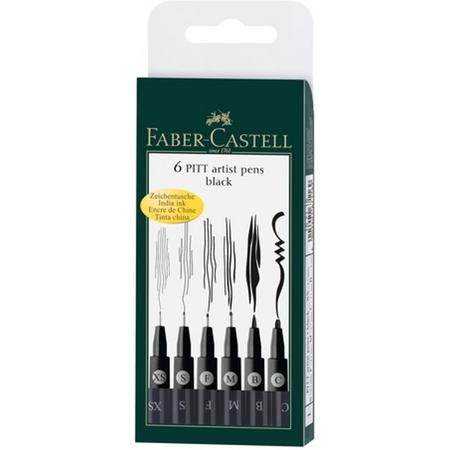 Faber Castell Pitt Artist - Tekenstift - Pen - 6 stuks