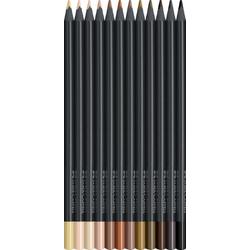Faber-Castell kleurpotloden - Black Edition - 12 stuks - huidskleurtinten - FC-116414
