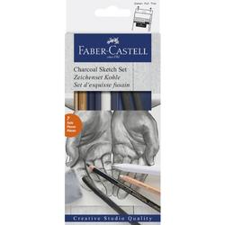 Houtskoolset Faber-Castell 7-delig