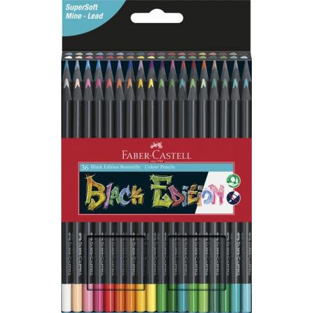 Kleurpotloden Faber-Castell Black Edition in kartonnen etui á 36 stuks