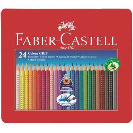 Kleurpotlood Faber Castell GRIP metalen etui a 24 stuks