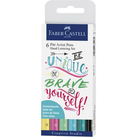 Tekenstift Faber Castell Pitt Artist Pen handlettering I 6-delig etui