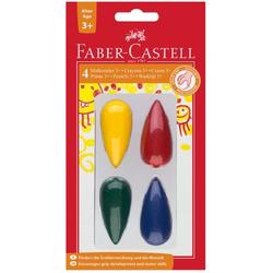 Waskrijt Faber-Castell druppelvormig 4 stuks blister