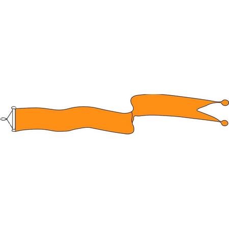 Oranje wimpel, zwaluw met kwast 400 cm