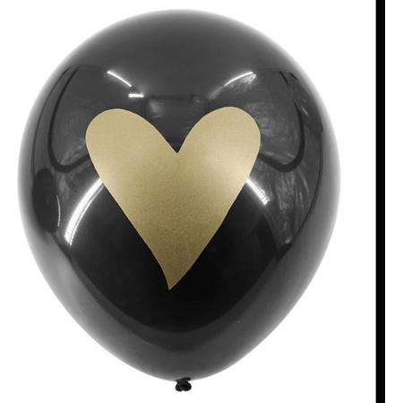 Fabs World ballonnen zwart met gouden hart