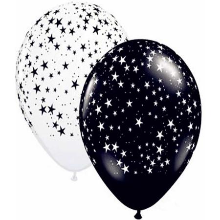Ballonnen zwart met witte sterren