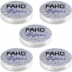 Fako Bijoux® - 5 Rollen Elastisch Nylon Draad - Rijgdraad - Sieraden Maken - 0.7mm - 5x12 Meter - Transparant - 5 Stuks