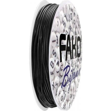 Fako Bijoux® - Elastisch Nylon Draad - Sieraden Maken - 0.5mm - 10 Meter - Zwart