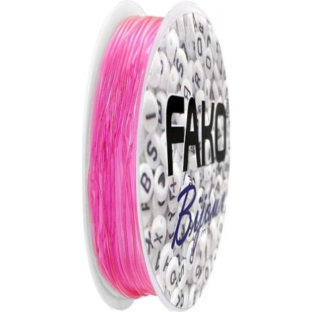 Fako Bijoux® - Elastisch Nylon Draad - Sieraden Maken - 0.6mm - 9 Meter - Roze