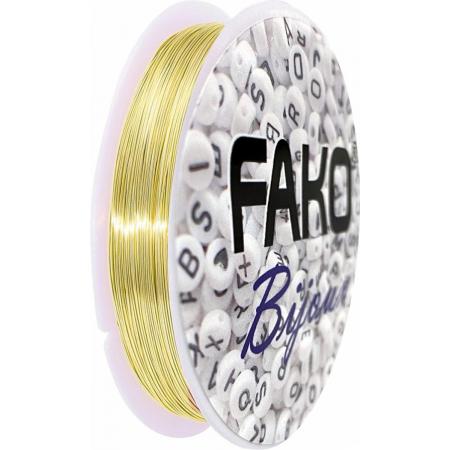 Fako Bijoux® - Koperdraad Kleurvast - Metaaldraad - Sieraden Maken - 0.3mm - 15 Meter - Goud