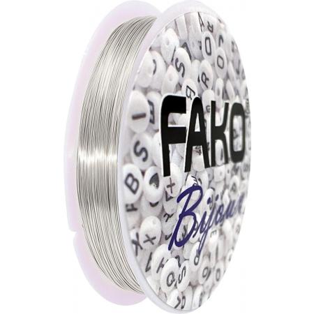 Fako Bijoux® - Koperdraad Kleurvast - Metaaldraad - Sieraden Maken - 0.5mm - 7 Meter - Zilver