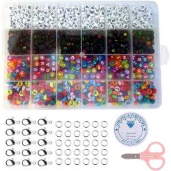 Fako Bijoux® - Letterkralen Set - Letter Beads Box - Alfabet Kralen - Sieraden Maken - 1200 Stuks - Mix
