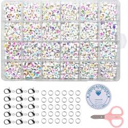 Fako Bijoux® - Letterkralen Set - Letter Beads Box- Alfabet Kralen - Sieraden Maken - 1200 Stuks - Regenboog