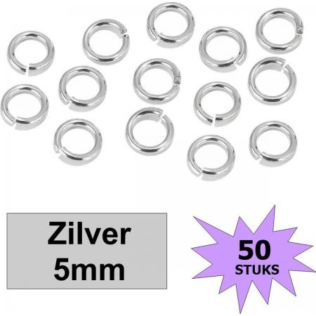 Fako Bijoux® - Oogjes - Ringetjes - Sieraden Maken - Zilverkleurig - 5mm - 50 Stuks