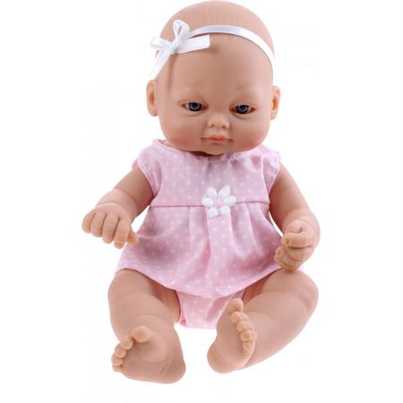 Falca Babypop Newborn 16 Cm Meisjes Roze Met Stippen