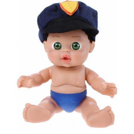 Falca Babypop Politie 19 Cm Meisjes Blauw