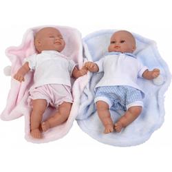   Babypoppen Alba & Mark 30 Cm Met Deken Roze/blauw
