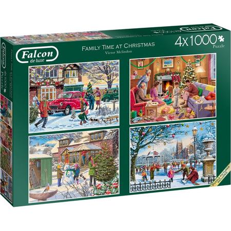 Falcon de luxe Family Time at Christmas 4 x 1000 stukjes