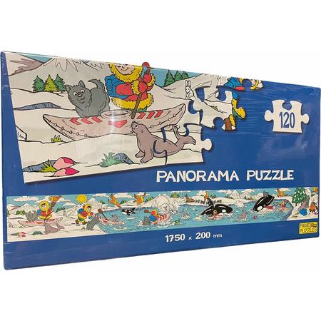 Puzzel Panorama jungle - Kinderpuzzel 120 stuks - 1750 x 200 mm - winter