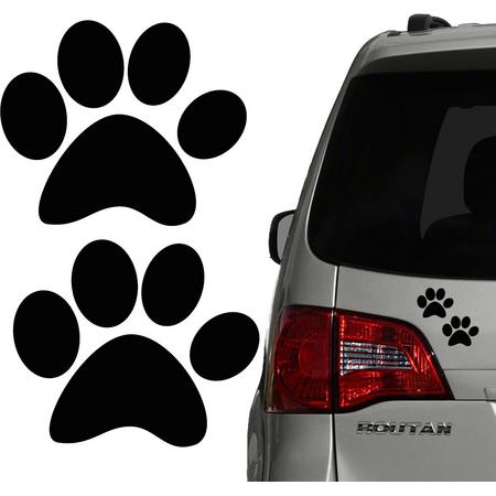 Hondenpootje / hondenpootjes zwart (2 stickers)