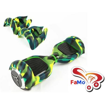 FaMo - Beschermhoes siliconen bescherming hoes Hoverboard / Oxboard CAMO camouflage zwart / groen - FaMo