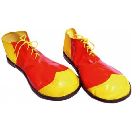 Clown schoenen geel met rood
