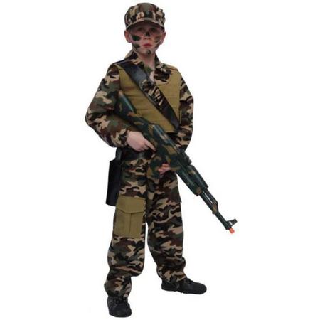 Kostuum leger jongen action air force met pet - Maat 140