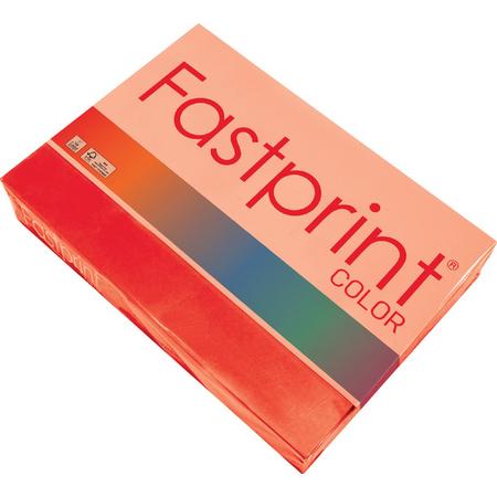 Kopieerpapier Fastprint A4 120gr felrood 250vel - 5 stuks