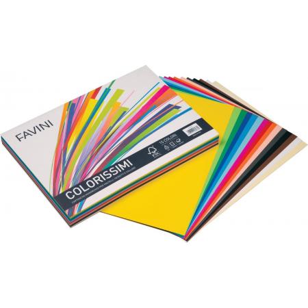 COLORISSIMI 100 vel viltmarkering grof papier 250 x 350 mm 220 g/m2 Pastels & Collage 15 kleuren ± 7 vel/kleur FAVINI Made in Italy
