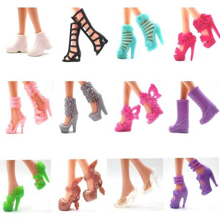 12 paar luxe barbieschoenen met originele designs - Set schoenen, laarzen en pumps voor barbie modepop