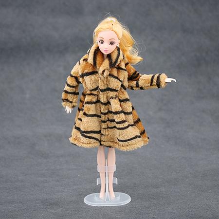 Bontjas met tijgerprint voor barbie - modepop kleertjes jasje