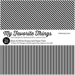 My Favorite Things - Papierblok Black & White Stripes - 24 vel