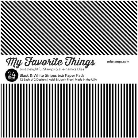 My Favorite Things - Papierblok Black & White Stripes - 24 vel