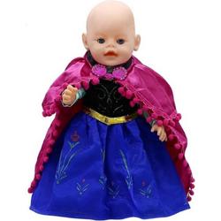 Prinses Anna jurk voor pop zoals Baby Born of andere poppen met lengte van circa 43 CM - Prinsessen jurkje