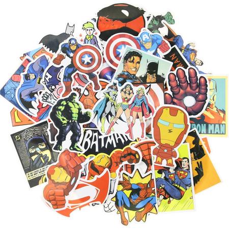 Random sticker mix Retro Superhelden - 50 stuks
