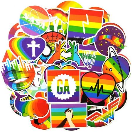 Regenboog/Pride/LGBTQ/Gay stickers - mix met 100 stuks