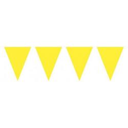 Vlaggenlijn Geel vlaggelijn 10 vlaggen ca 10 meter lang 29 cm hoog en 20 cm lang - Geel vlaggelijn